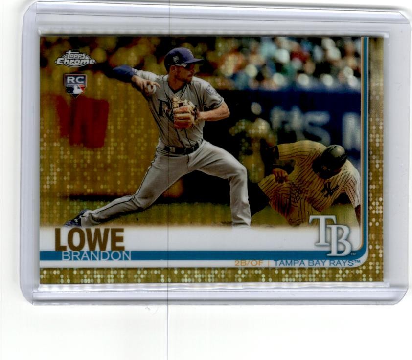 2019 Topps Chrome #151 Brandon Lowe Gold Refractor /50 RC Tampa Bay Rays Rookie