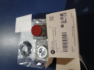 ALLEN BRADLEY 800T-A6A 30.5mm Type 4/13 Mom. Contact PB, Non-Illum., Red, Flush
