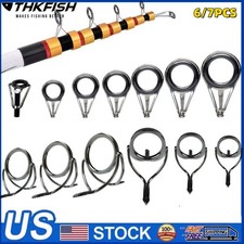 7Pcs Stainless Rod Repair Kit Fishing Rod Guides For Fishing Rod Making Building