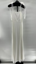Lulus Women Radiant Romance White Tie-Strap Maxi Dress Basic Sleeved Small
