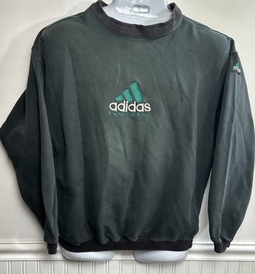 ADIDAS EQUIPMENT 90's Vintage Sweatshirt Men s L Green Embroidered Thick Crew