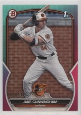 2023 Bowman Draft Aqua & Pink Gradient 44/199 Jake Cunningham #BD-198 1e0w