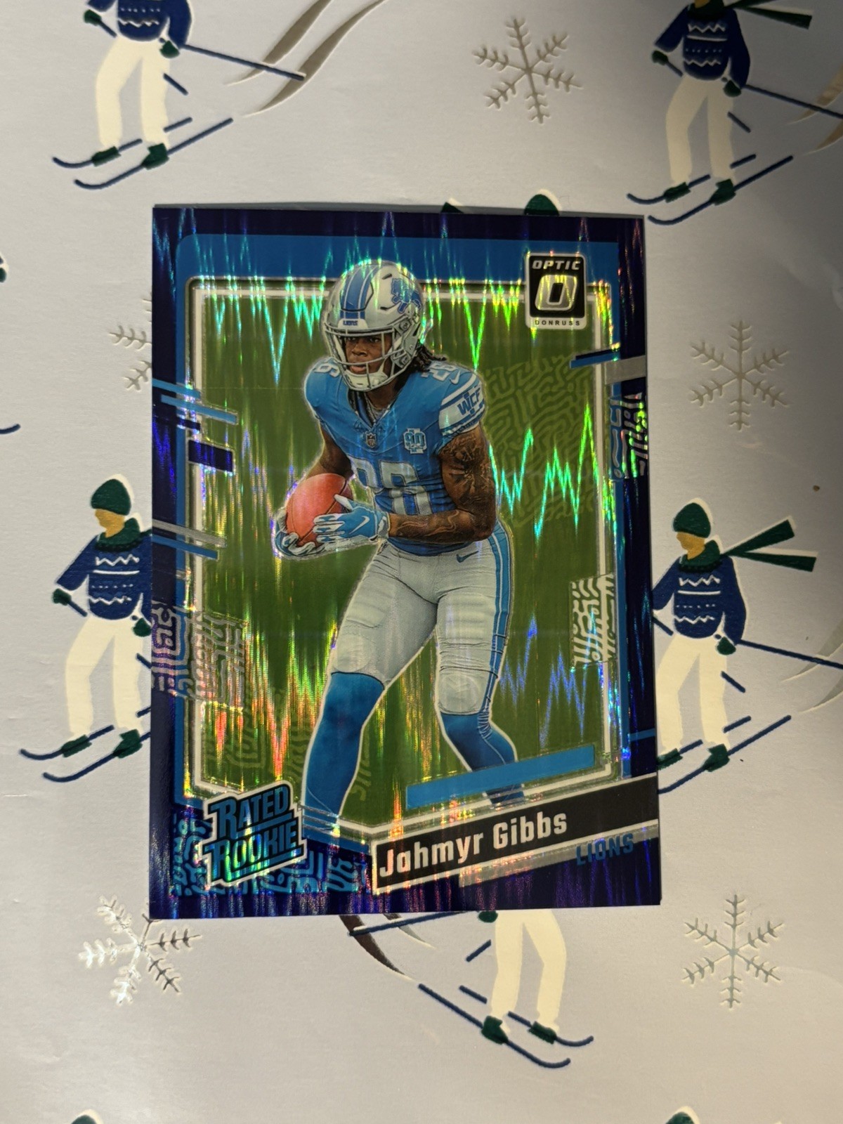 2023 Donruss Optic - Rated Rookie Jahmyr Gibbs #236 Purple Shock Prizm (RC)