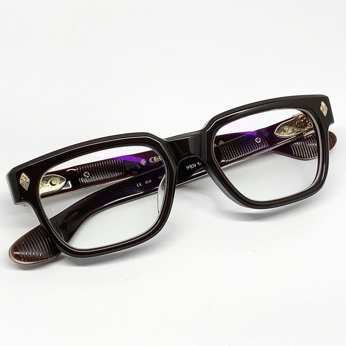 Chrome Hearts Pen 15 Brown / Gold Glasses - Box Officer