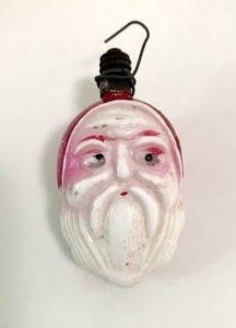 Vintage Glass Santa Light Bulb 1930s Art Deco Era ~ Untested Used As Ornament *