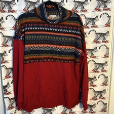 White Birch Geometric/Solid Print Pullover Women’s XL Sweater USA Made