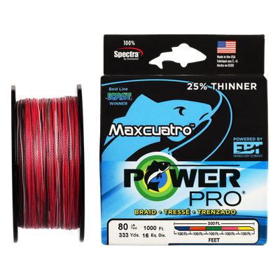 #ad PowerPro MAXCUATRO METERED Braided Fishing Line 5 Color 100lb 1500yd 3... $529.99