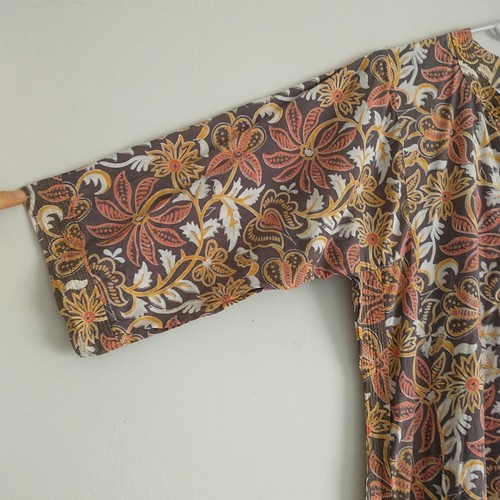 ANOKHI Maxi Dress S/M/L*Multicolor Floral Cotton Pocket Slit India Cottagecore - Picture 3 of 11
