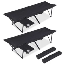 Folding Camping Cot with Storage Bag for Adults, Portable and Lightweight Sle...