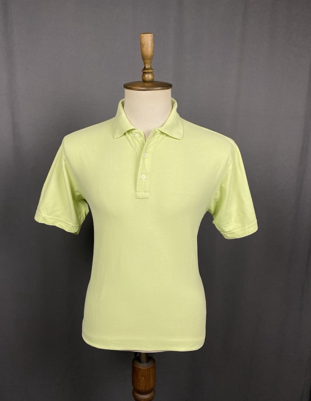 Polo uomo YSL Saint Laurent piccolo logo vintage verde lime taglia M
