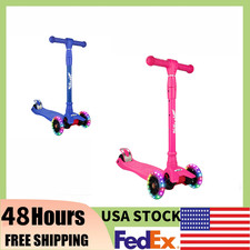 3 Wheel Scooter for Kids w/4 Adjustable Handlebar,Flashing Wheels 3-10 Years Old
