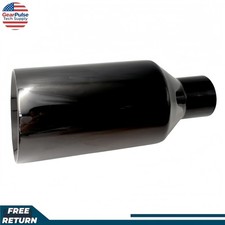 5in Big Black Exhaust Tip 2.5in Inlet 12in L Angle Double Wall For Dodge Durango 5in Big Black Exhaust Tip 2.5in Inlet 12in L Angle Double Wall For Dodge Durango