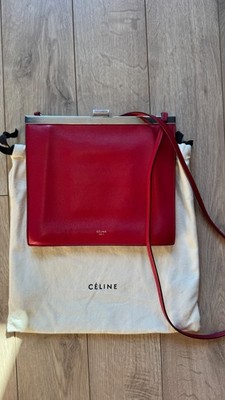 CELINE clasp mini shoulder bag - great condition - pink/red