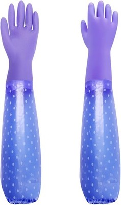  Long Gloves for Cleaning Bathroom,Waterproof Chemical Resistant Gloves Elbow 