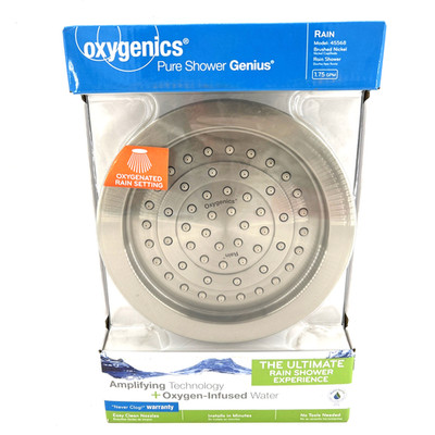 Oxygenics Rain Showerhead Model 45568 Pure Shower Genius Brush Nickel NEW Sealed