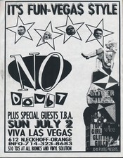 No Doubt Viva Las Vegas 1995 Ska Punk Flyer Handbill Tragic Kingdom Gwen Stefani