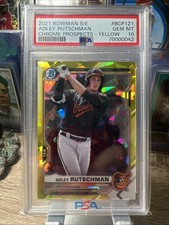 2021 Bowman Sapphire Edition Adley Rutschman Yellow Chrome Prospects /50 PSA 10