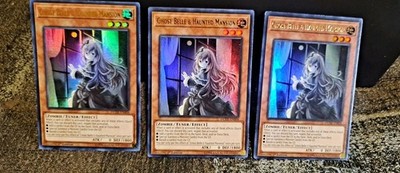 3x Playset Ghost Belle & Haunted Mansion DUDE-EN004 Duel Devastator 1st Edition