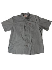 Wrangler Authentics Shirt Men's Size XL Gray Short Sleeve Button Up 2-pocket
