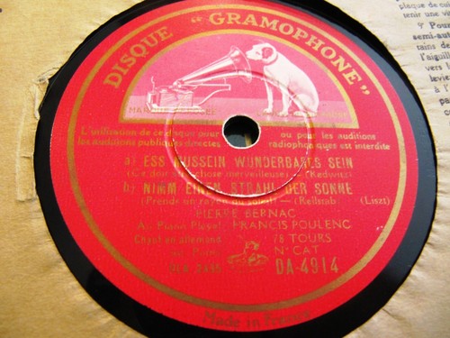 1938 FRANCIS POULENC PIANO Pierre Bernac LISZT Freudvoll und Leidvoll/ Strahl - Bild 3 von 3