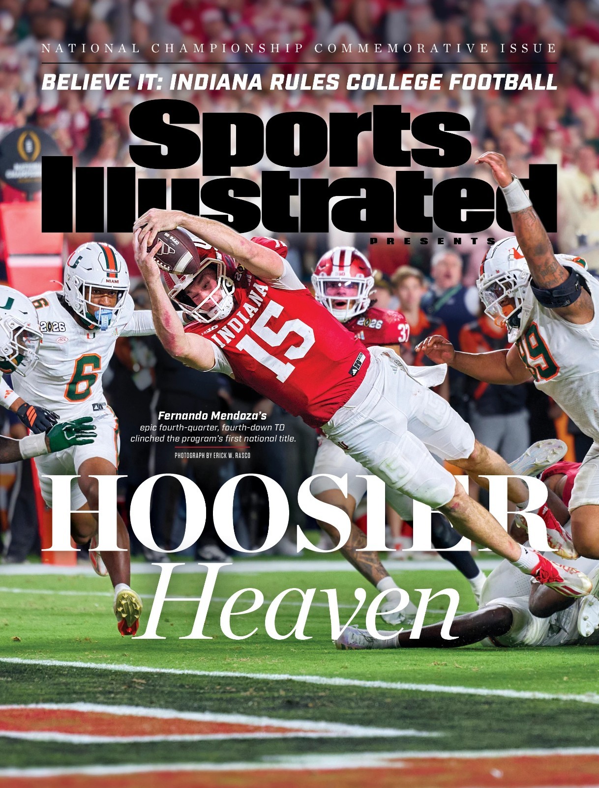 Sports Illustrated Magazine 2026 HOOSIER HEAVEN Indiana Fernando Mendoza CHAMPS