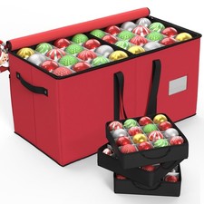 Christmas Ornament Storage Box With 8 Trays - Stores Up to 128 Holiday Orname...