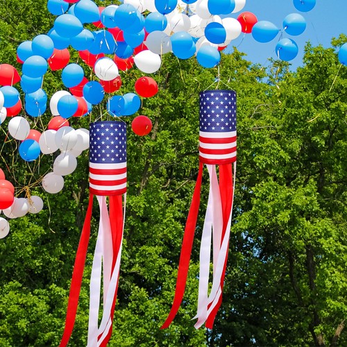 4Pcs American US Flag Windsock Stars and Stripes for Flag Day and 4th of July... - Picture 6 of 6