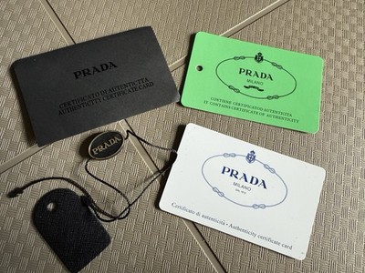 Certificate of Authenticity Card Prada Vela Nero Authentic Card