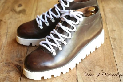 Ermenegildo Zegna marron cuir derby randonnée singe bottes hommes UK 11 US 12... - Photo 1/4