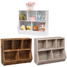 Kids Wooden Bookshelf Bookcase Bedroom Playroom Storage Rack Book Toy Organizer