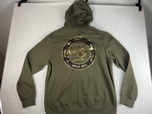 NEW True Religion Men's Hoodie Medium Green Buddha Full Zip Kalamata Olive - Picture 2 of 3