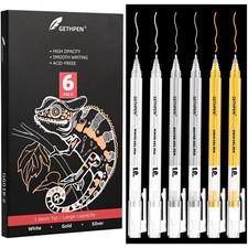 Gold Silver White Gel Pens, 1mm Fine Point Gel Ink Pen Opaque Archival Ink Pe...