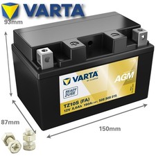 Motorrad Batterie VARTA TZ10S (FA) / YTZ10S AGM Active, 12V|8,6Ah|CCA:150A (150x