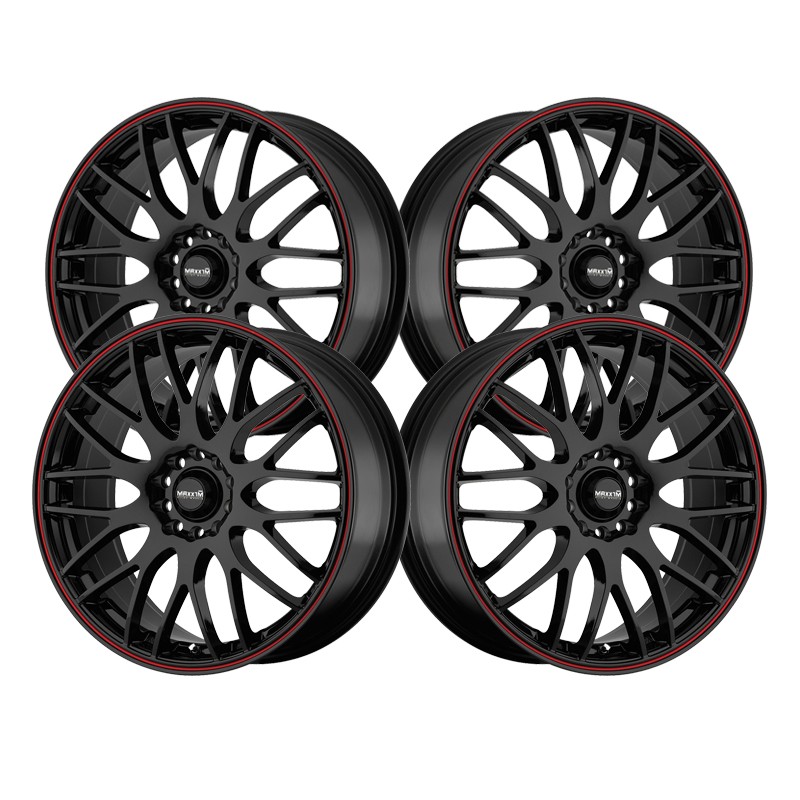 1 X Maxxim 42B Maze 17X7 5X100 / 5X4.50 73.00 Hub +40 Offset Black Wheel Rim