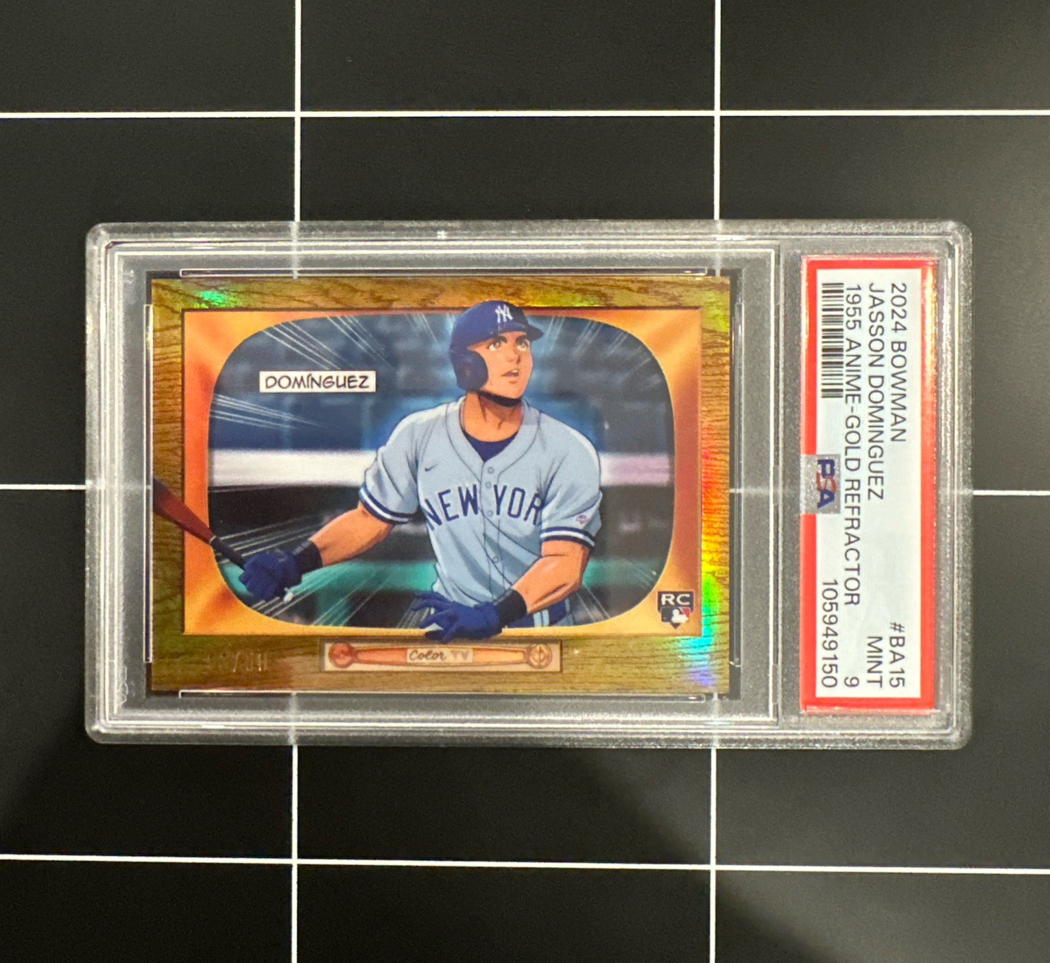 2024 Bowman Jasson Dominguez RC 1955 Anime Gold /50 PSA 9