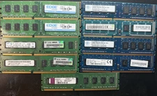 Lot of 9 4GB PC3-12800U DDR3-1600u Desktop Ram  mixed brands tested