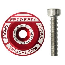 FIFTY-FIFTY Bike Headset Top Cap with Bolts, 1-1/8 Stem Top Cap with Bolt Red
