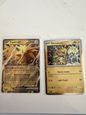 Zapdos EX SVP 049 + Electabuzz 125/165 Cosmos Holo (SV 151 Promo Pokémon Set)