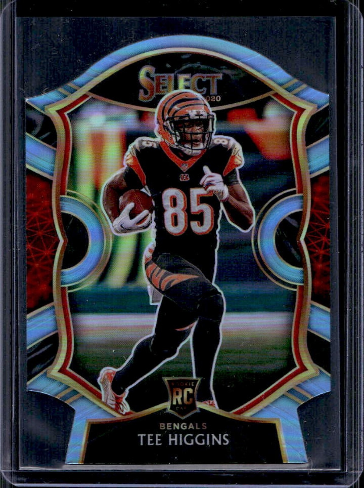 2020 Panini Select Tee Higgins RC Light Blue Prizm Die Cut Concourse #60 Bengals