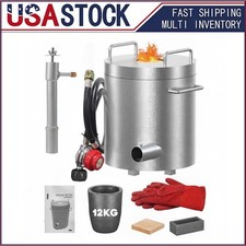 12KG Propane Melting Furnace Kit Large Capacity Foundry Home Kilns,Stainless