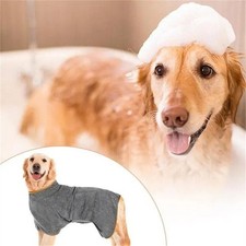 Dog Drying Coat Microfibre Dog Towel Robe Super Absorbent Bathrobe Pet Bath Towe