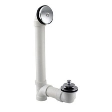 Polished Chrome Tub Waste and Overflow Kit with PVC Drain Components