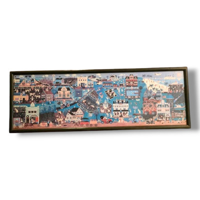 Bill W. Dodge Signed Lithograph Carmel California 1982 35x12 Framed Americana 