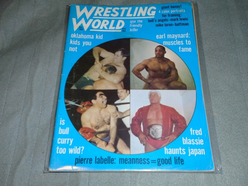 WRESTLING WORLD OCT 1968 FRED BLASSIE PIERRE LABELLE EARL MAYNARD OKLAHOMA KID