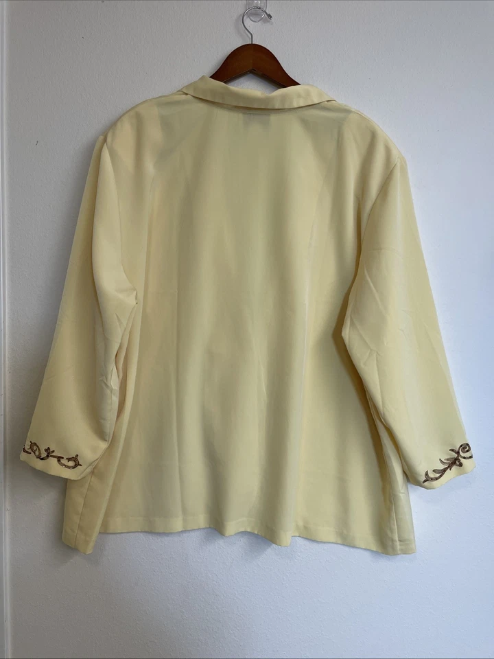 VTG Maggie Sweet Blazer Jackets Womens Petite size 3X Yellow two buttons casual - Image 2 of 4
