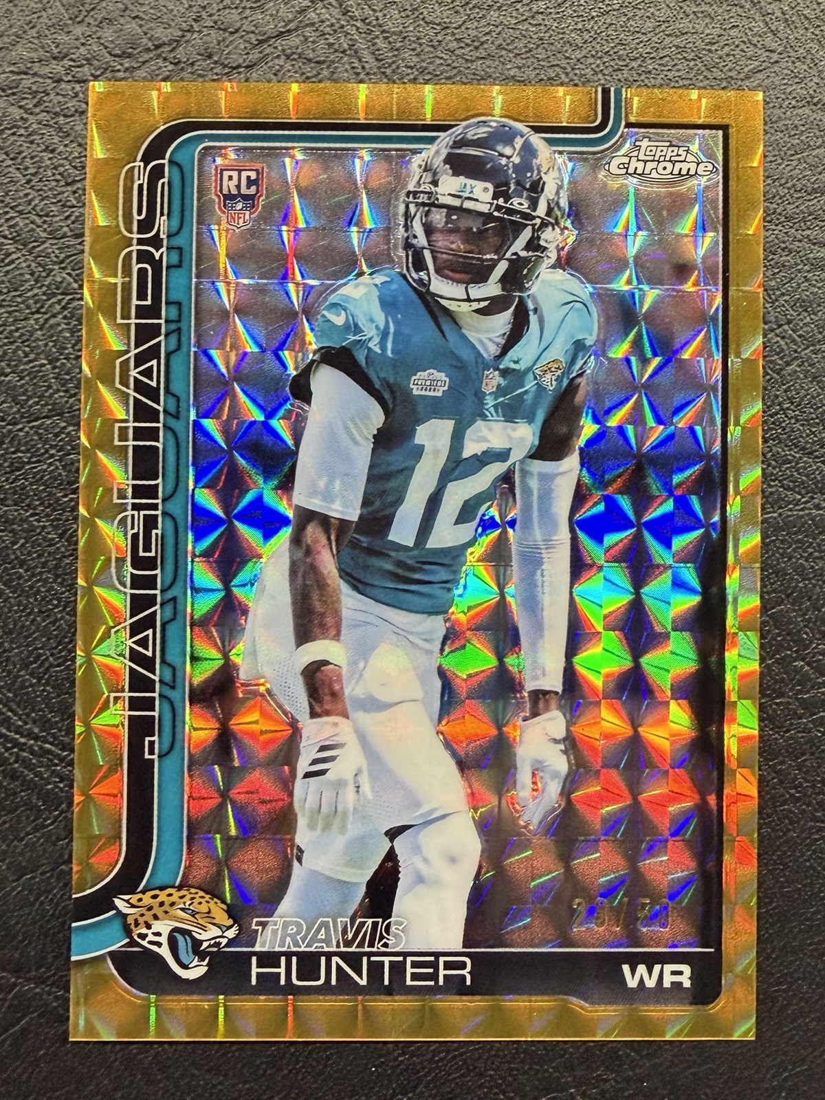 Topps Chrome 2025 Travis Hunter Rookie Gold /50 Serial Numbered Jaguars #332