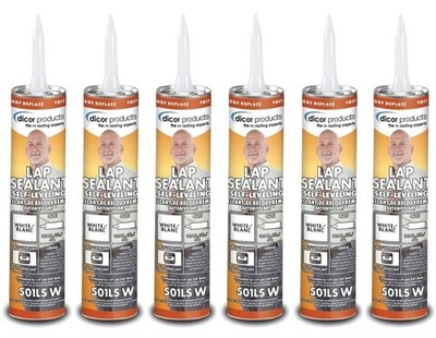 Dicor 501LSW-1, Lap Sealant Self-Leveling, White, 10.3 Ounce Tube (6)