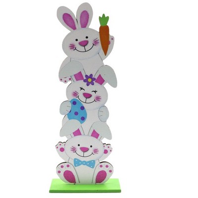 Zarte hölzerne Ostern-Ornament-Party-Szene-Layout-Verzierung kleiner Dekoration