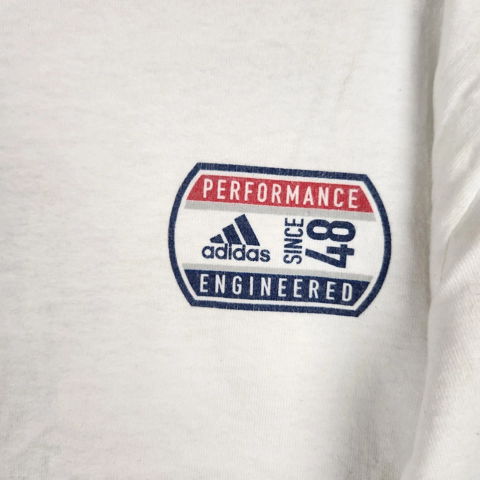 Camisa Adidas De Colección Para Hombre Grande Blanca Rendimiento Correr Atlética Hecha en EE. UU. Foto 2 de 4