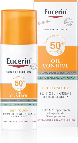 Eucerin Oil Control Dry Touch Face Sun Gel-Creme SPF 50+ 50 Ml, Crema Solare Vis - Foto 10 di 12
